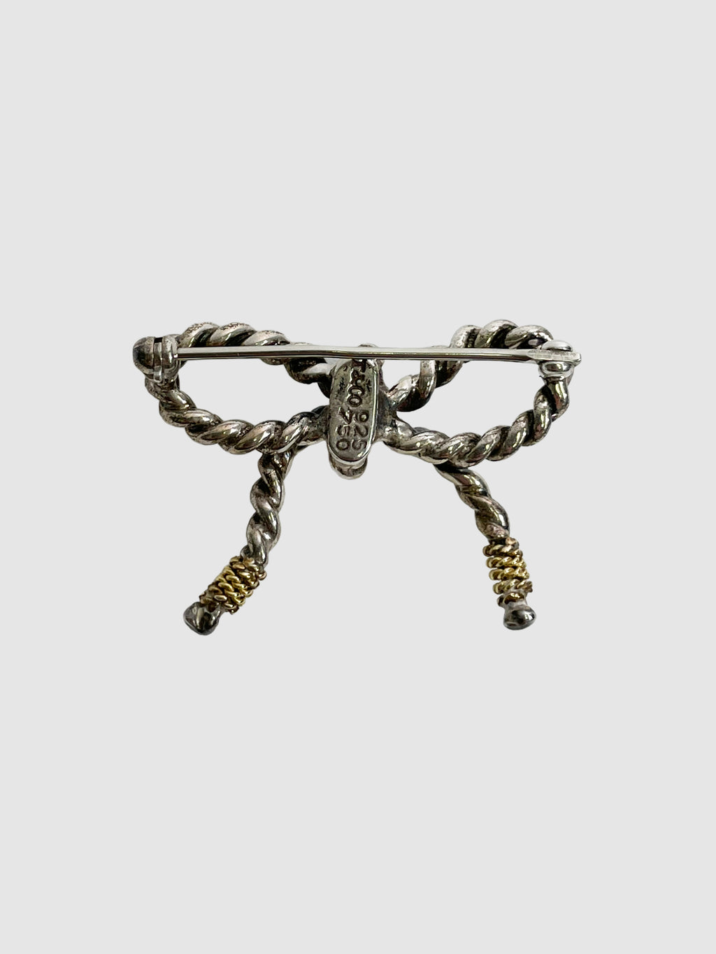 Two-Tone Twisted Rope Bow Tie Pin
