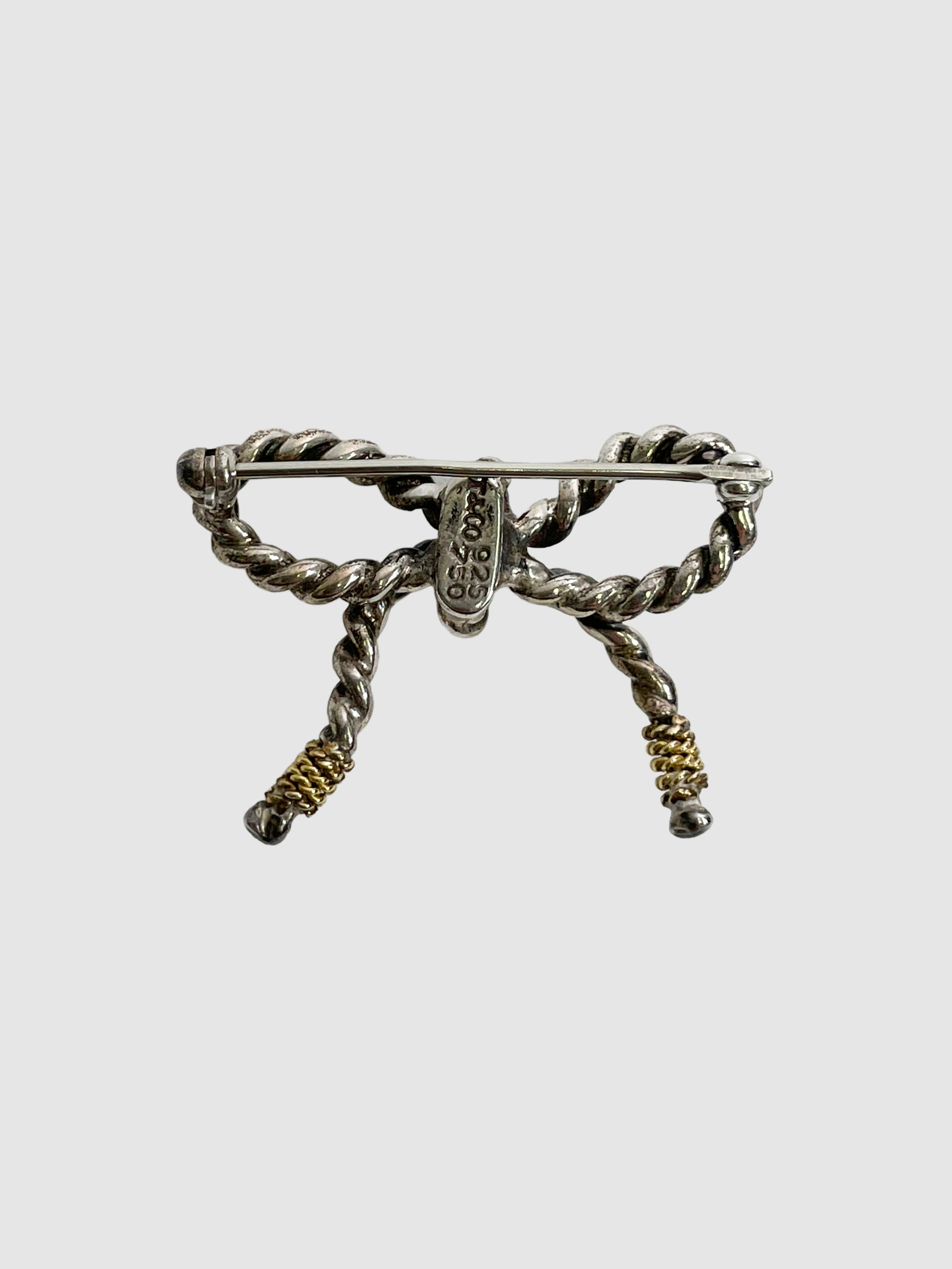 Two-Tone Twisted Rope Bow Tie Pin