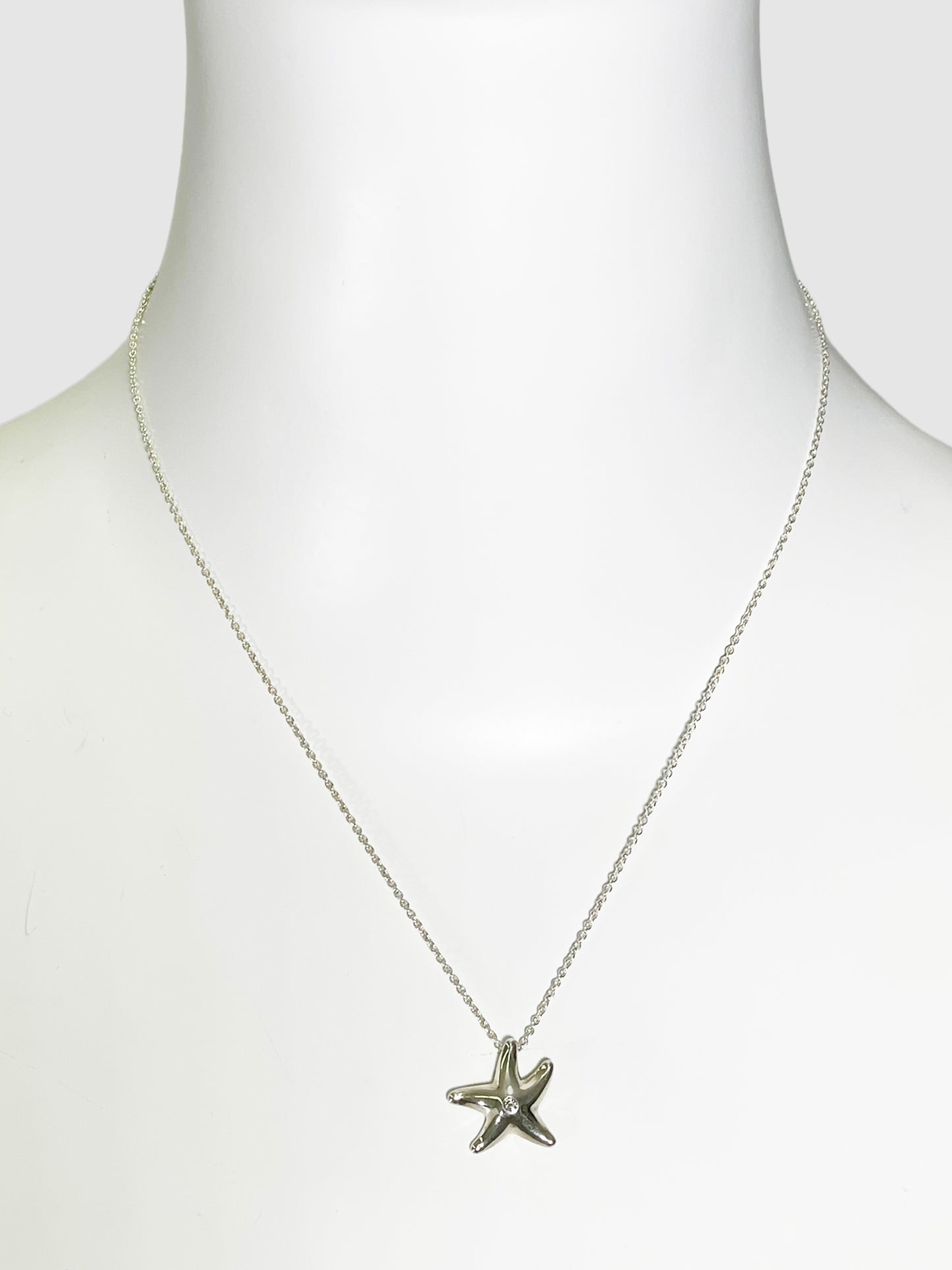 Diamond Starfish Pendant Necklace