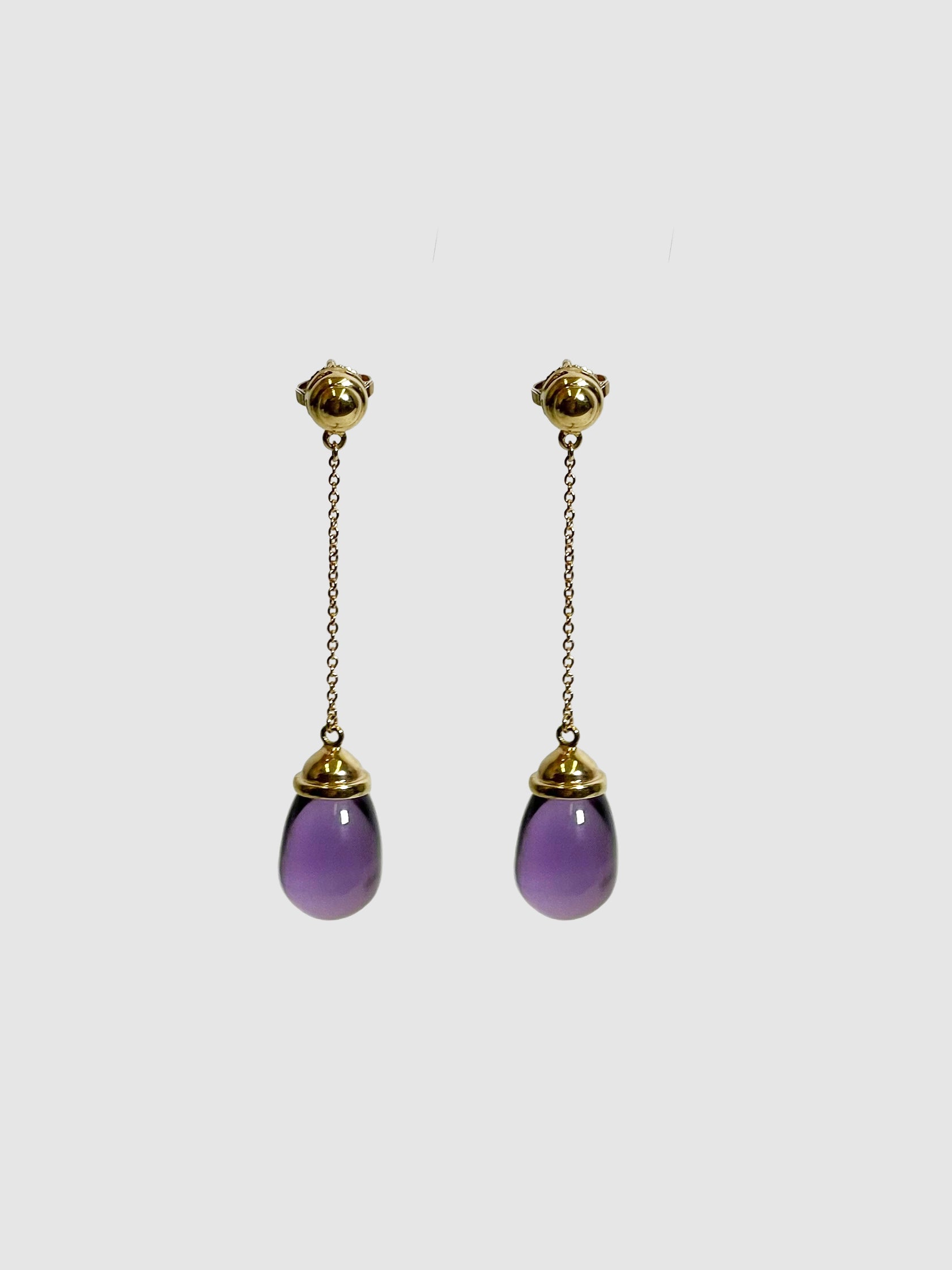 18K Amethyst Drop Earrings