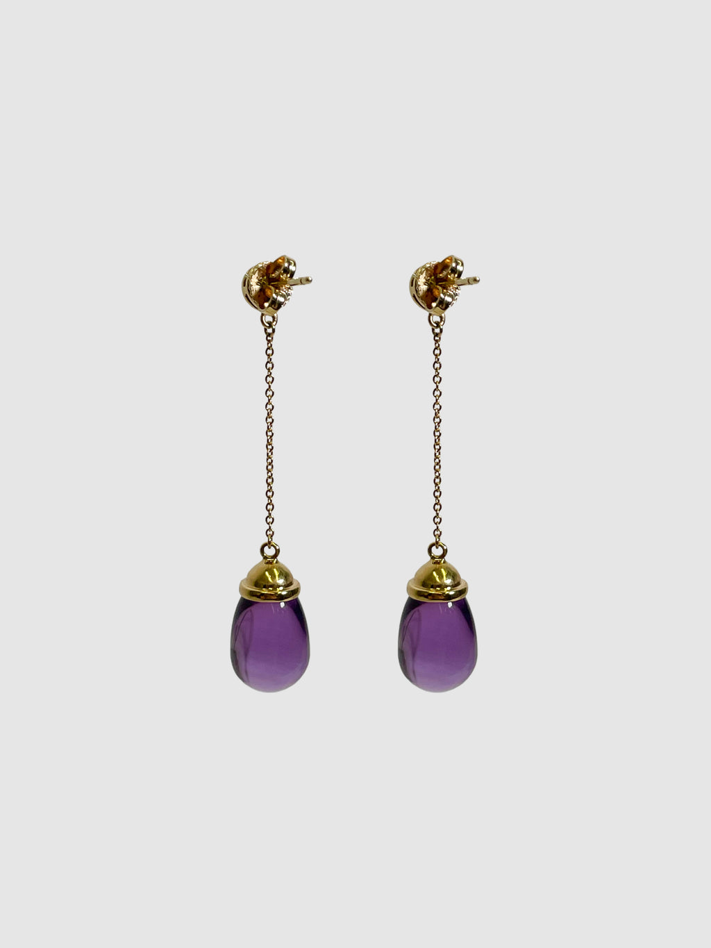 18K Amethyst Drop Earrings