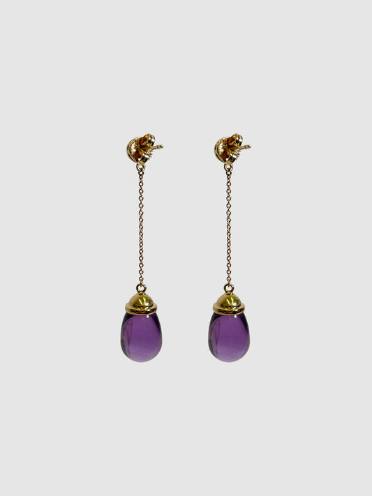 Tiffany & Co 18K Amethyst Drop Earrings