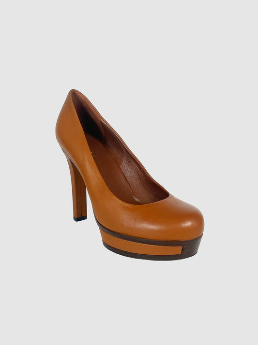 Leather Platform Pumps - Size 35.5