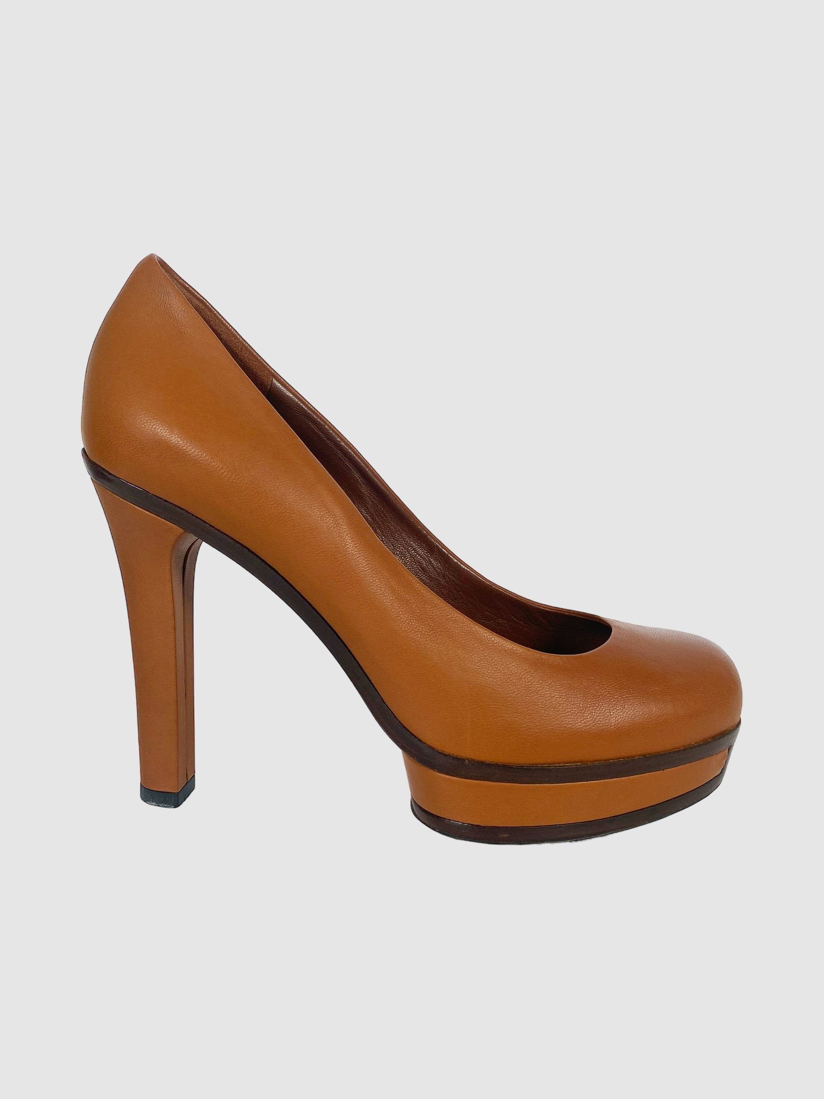 Leather Platform Pumps - Size 35.5