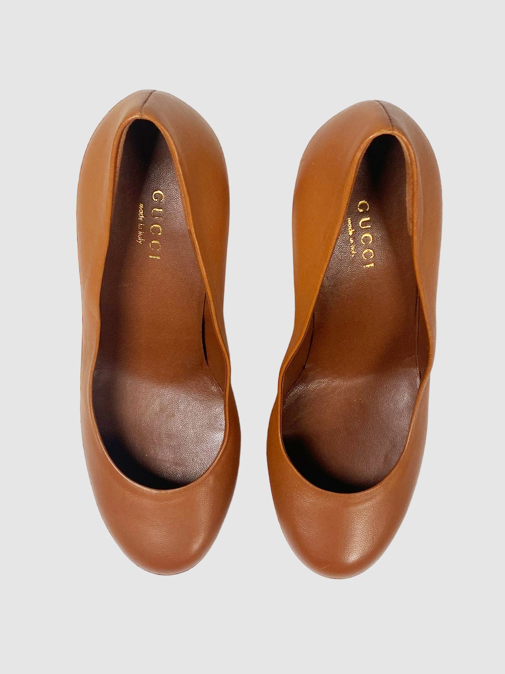 Leather Platform Pumps - Size 35.5