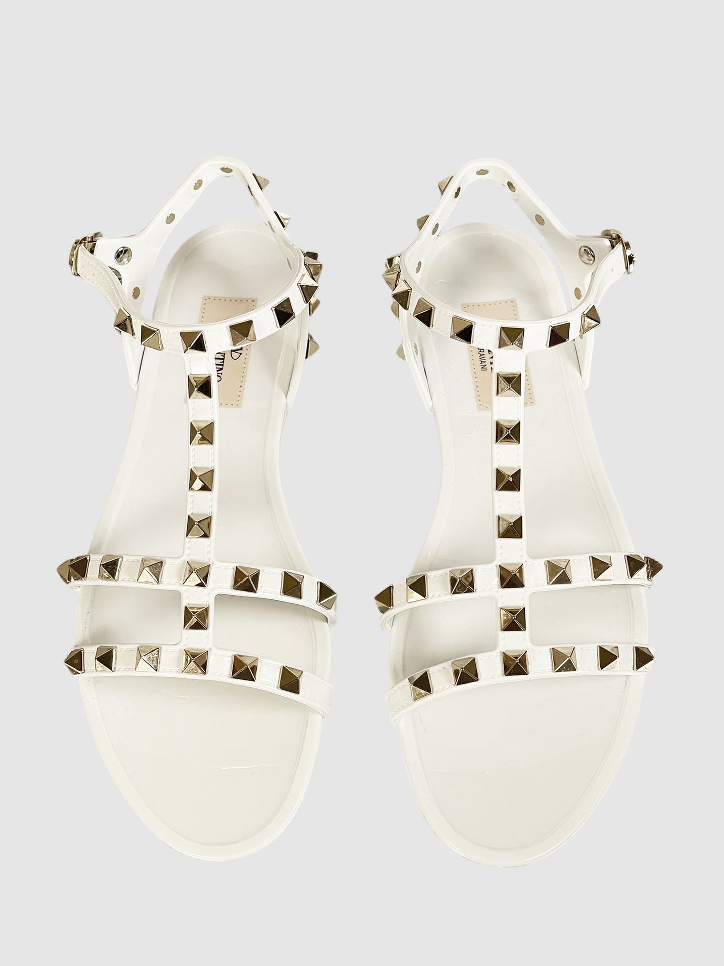 Valentino Rockstud Accents Rubber Gladiator Sandals - Size 37