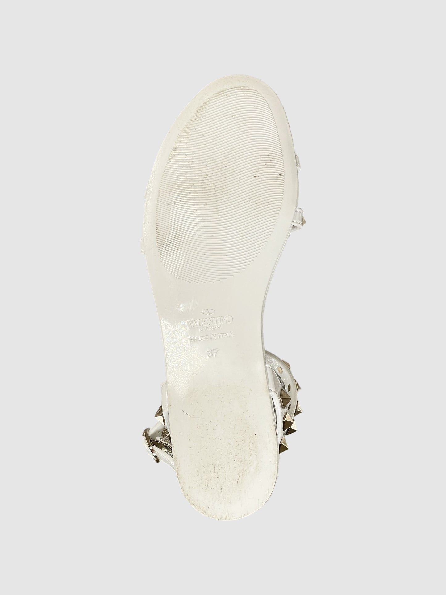 Valentino Rockstud Accents Rubber Gladiator Sandals - Size 37