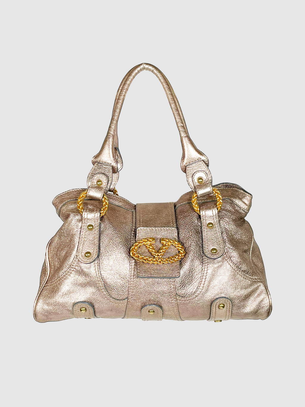 Valentino Metallic Catch Satchel