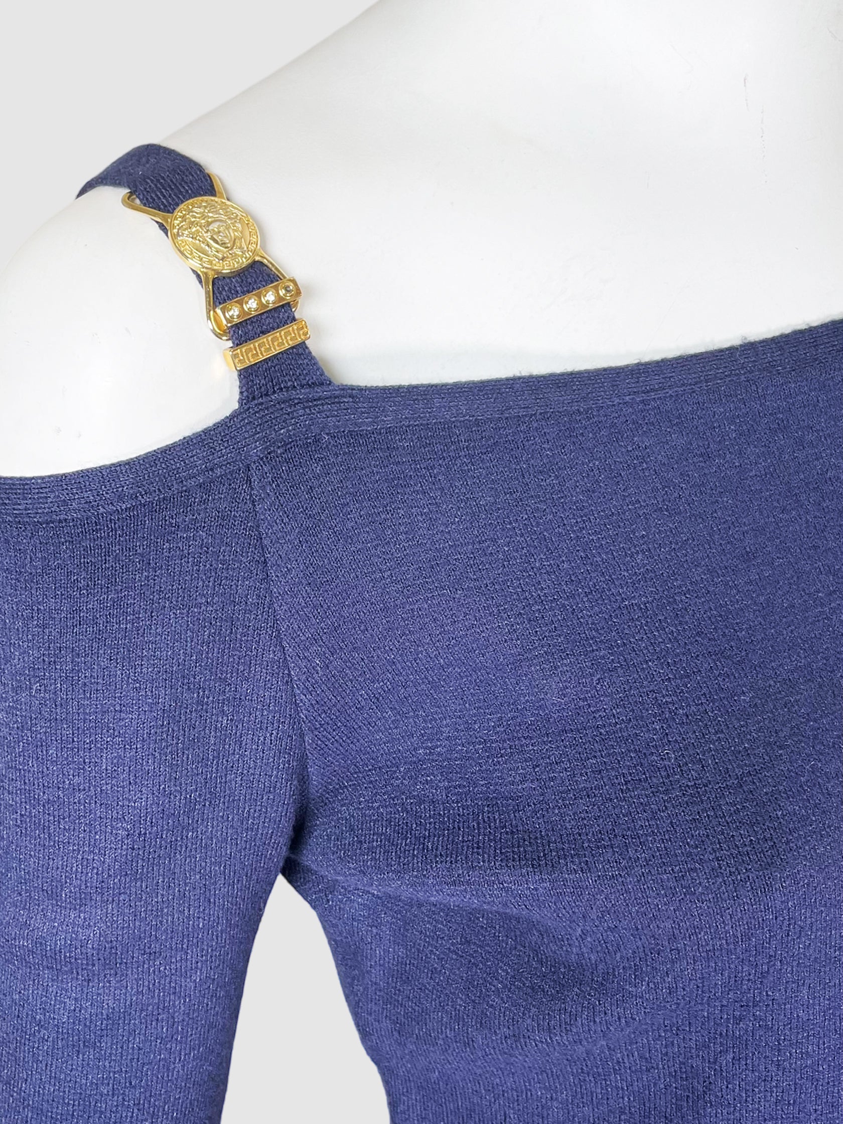 Cold-Shoulder Knitted Top - Size M