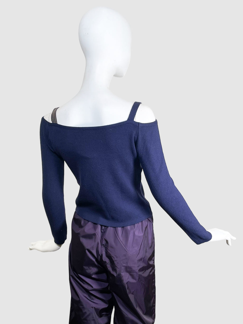 Cold-Shoulder Knitted Top - Size M